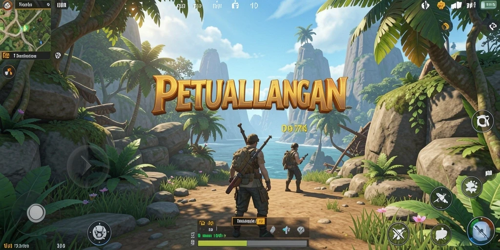 Screenshot gameplay <strong>797K</strong> menampilkan petualangan dunia terbuka yang eksotis.