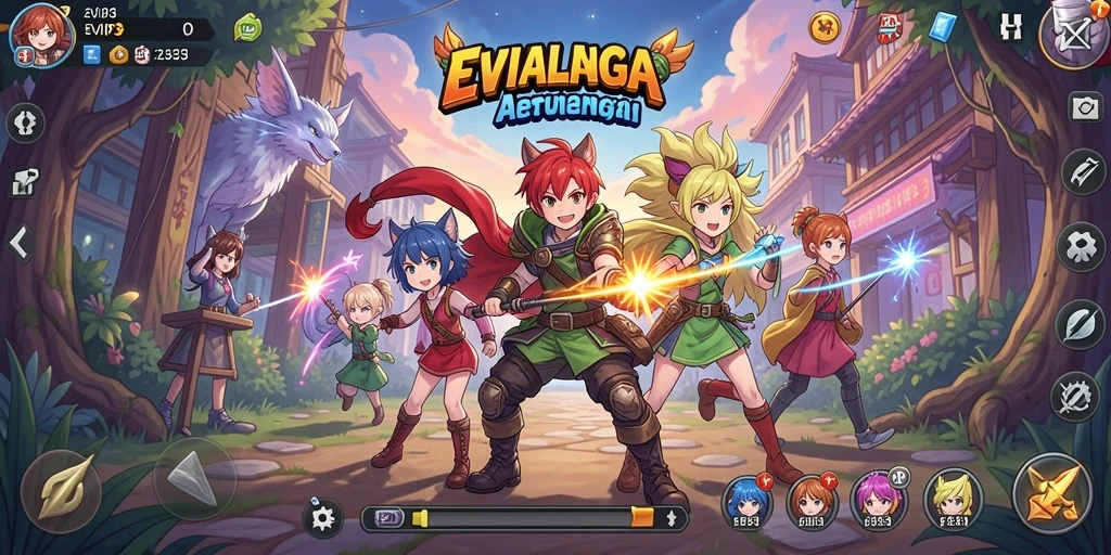 Tampilan gameplay seru EVIP3 dengan karakter Anime yang menawan.