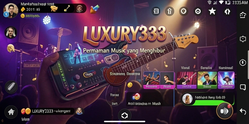 Gameplay menarik LUXURY333 dengan berbagai pilihan lagu musik.
