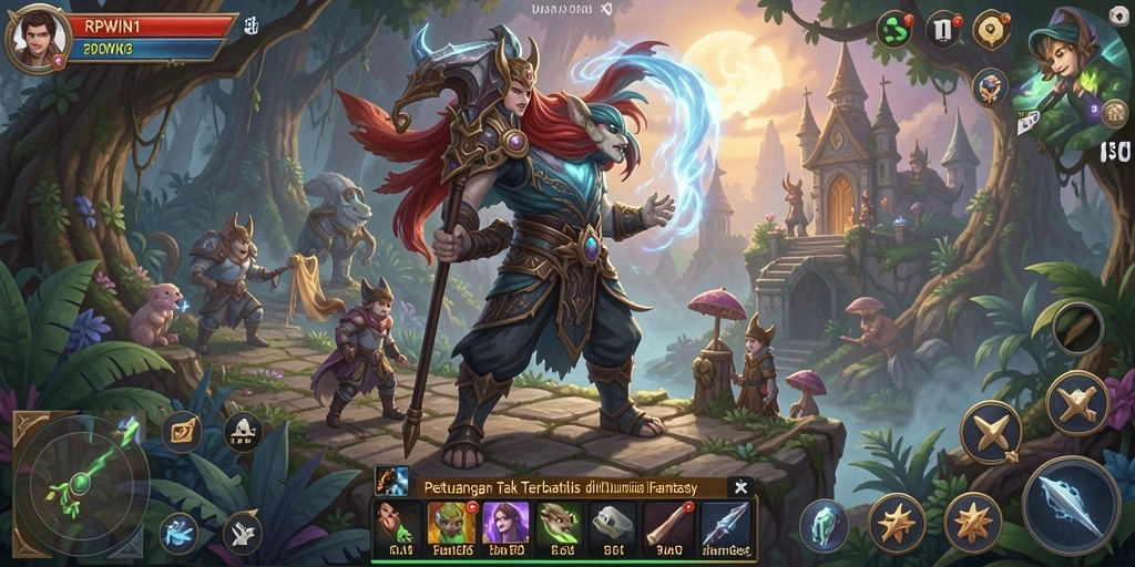 Tampilan gameplay RPWIN1 yang menakjubkan saat berpetualang.