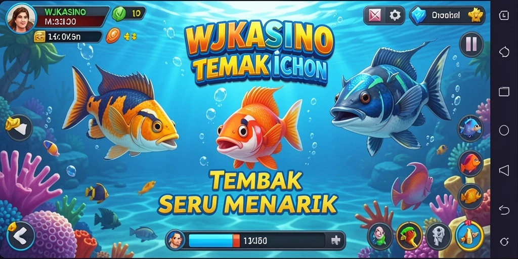 Tangkapan layar utama WJKASINO menampilkan aksi menembak ikan yang mendebarkan.